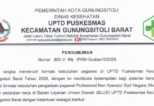 PENGUMUMAN FORMASI PEGAWAI PROFESIONAL NON APARATUR SIPIL NEGARA (NON ASN) DENGAN PERJANJIAN KERJA DI BADAN LAYANAN UMUM DAERAH (BLUD) UPTD PUSKESMAS KECAMATAN GUNUNGSITOLI BARAT